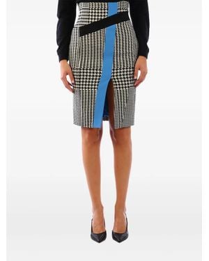 Emanuel Ungaro Houndstooth Print Pencil Skirt - Nero