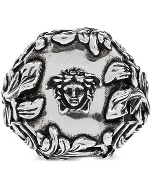 Versace Ring Mit Logo-Schild - Grau