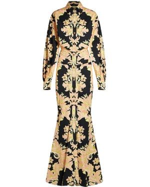 Etro Printed Cotton-Blend Maxi Shirt Dress - Metallic