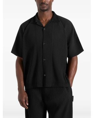 Manière De Voir Chemise Ample Justin À Design Plissé - Black