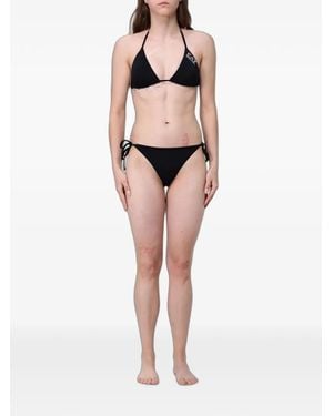 EA7 Logo-Print Triangle Bikini - Natural