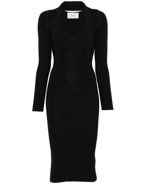 Coperni Ribbed Midi Dress - Black