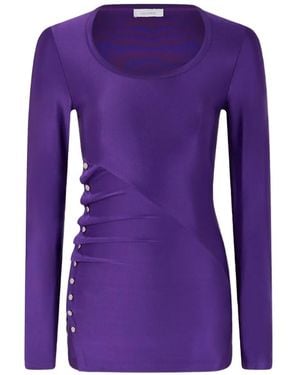 Rabanne Draped Jersey Top - Purple