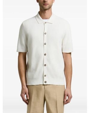 Peserico Ribbed-Knit Short-Sleeve Shirt - White
