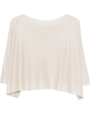 Le Tricot Perugia Trui Met Boothals - Wit