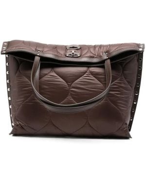 Zanellato A' Spasso Quilted Stud-Embellished Tote Bag - Brown