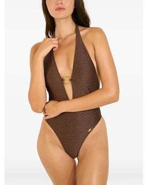 Banana Moon Halterneck Metallic Swimsuit - Black