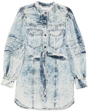 Isabel Marant Marant Etoile Moe Cotton Short Dress - Blue