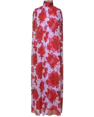 MSGM ハイネック フローラルドレス - レッド