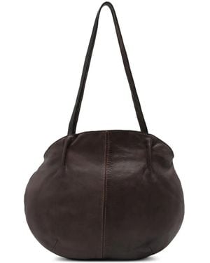 SOMMET Sac Porté Épaule En Cuir À Design Ovale - Noir