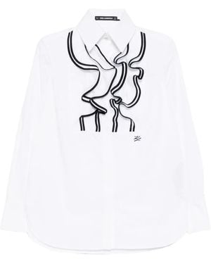 Karl Lagerfeld Logo-Embroidered Shirt - White