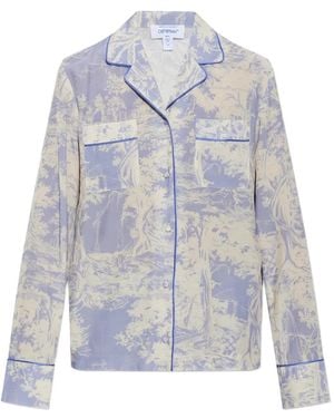 Off-White c/o Virgil Abloh City Graphic-Print Pyjama Shirt - Blue
