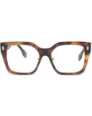 Fendi Square-Frame Full-Rim Eyeglasses - Brown