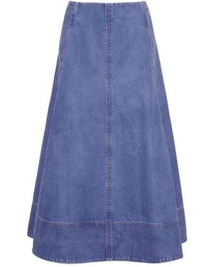 Cara Cara Aisha Denim A-Line Midi Skirt - Blue