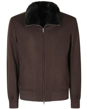 Montecore Faux-Fur Collar Bomber Jacket - Brown