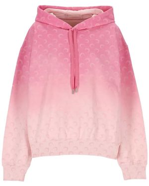 Marine Serre Daded Moon Fleece Hoodie - Pink