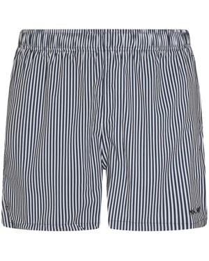 NN07 Vertical-Stripe Swim Shorts - Blue