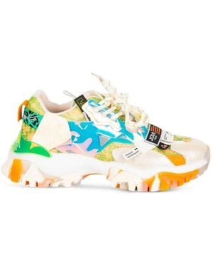JOIA PARIS Snakeskin-Effect Panelled Sneakers - Blue