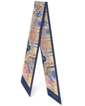 Etro Silk Twill Paisleyina With Paisley Motif - White