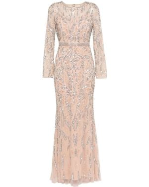 Mac Duggal Avondjurk Met Lange Mouwen - Naturel