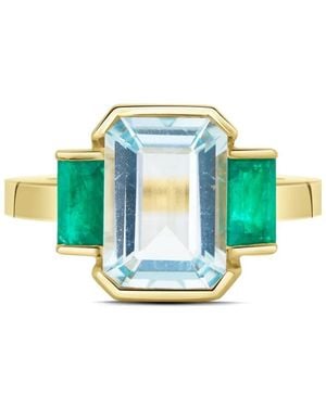 Yi Collection 18K Aquamarine And Emerald Ring - Blue