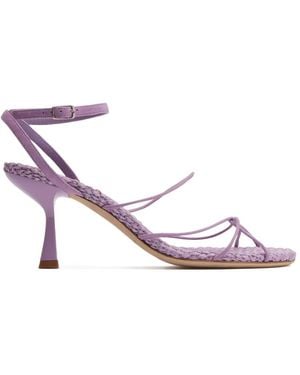 Christopher Esber Blaze Raffia-Suède Sandalen - Roze