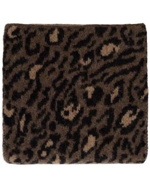 A.P.C. Leopard-Intarsia Scarf - Black