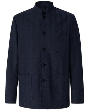 Missoni Tone-On-Tone Chevron Cotton And Viscose Jacket - Blue