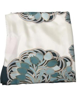 La DoubleJ Floral-Print Scarf - Blue