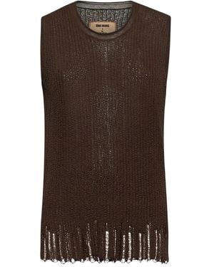Uma Wang Ribbed Sleeveless Top - Brown