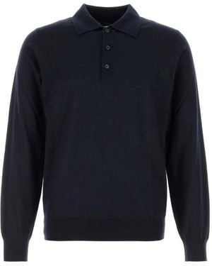Brioni Long-Sleeved Polo Shirt - Blue