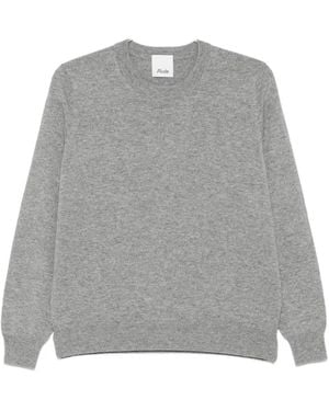 Allude Ribbed-Trim Sweater - Gray