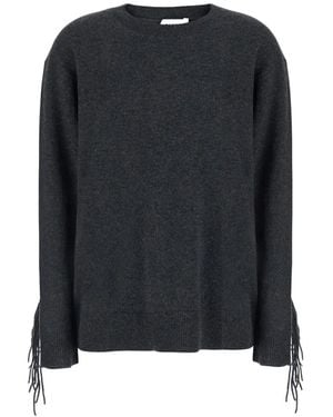 P.A.R.O.S.H. Pullover Mit Fransen - Blau