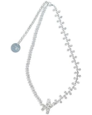 N°21 Crystal-Embellished Necklace - White
