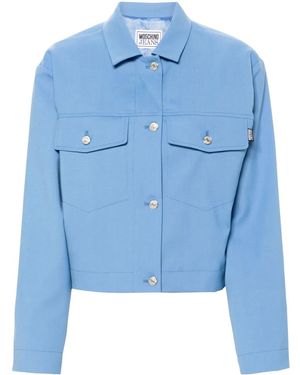 Moschino Logo-Tag Jacket - Blue