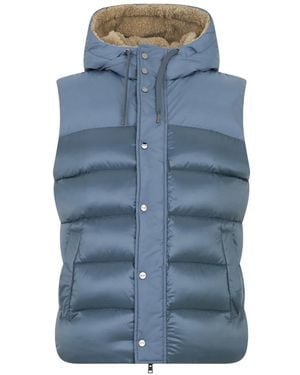 Herno Hooded Padded Gilet - Blue