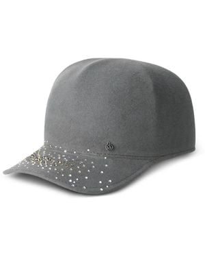 Maison Michel Crystal-Embellished Hat - Grey