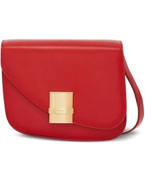 Ferragamo Borsa A Tracolla Asimmetrica 'Oyster' Con Logo - Rosso