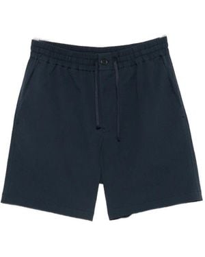 Maison Kitsuné Drawstring Seersucker Shorts - Blue
