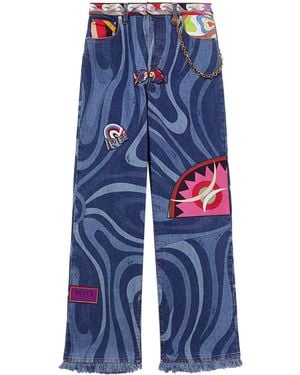 PUCCI Vaqueros con estampado Marmo - Azul