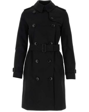 Burberry コットンダブルコート - ブラック