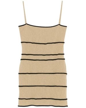 Nanushka Robe Courte À Rayures - Neutre