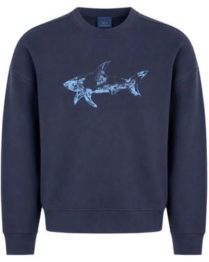 Paul & Shark Shark-Print Sweatshirt - Blue
