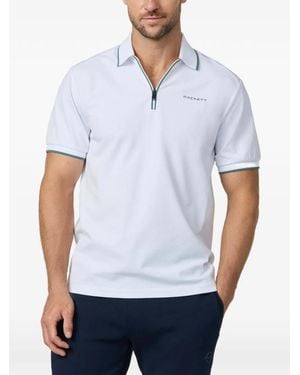 Hackett Polo À Patte De Boutonnage Zippée - Blanc