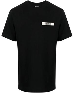 Jacquemus Grosgrain-Logo T-Shirt - Black