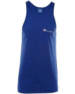 Champion Logo-Print Racerback Tank Top - Blue