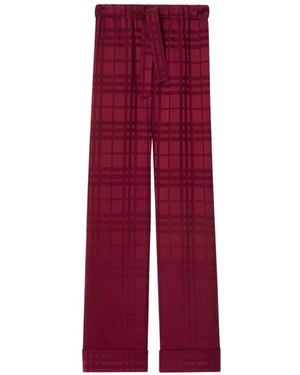 Burberry Pantalones De Pijama De Seda A Cuadros - Rojo