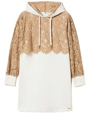 Twinset Lace-Detail Hooded Dress - White