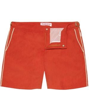 Orlebar Brown Mid-Length Swim Shorts With Contrast Seam Piping - Red
