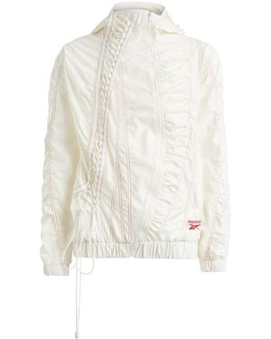 Reebok Lace-Up Detailing Hooded Jacket - White